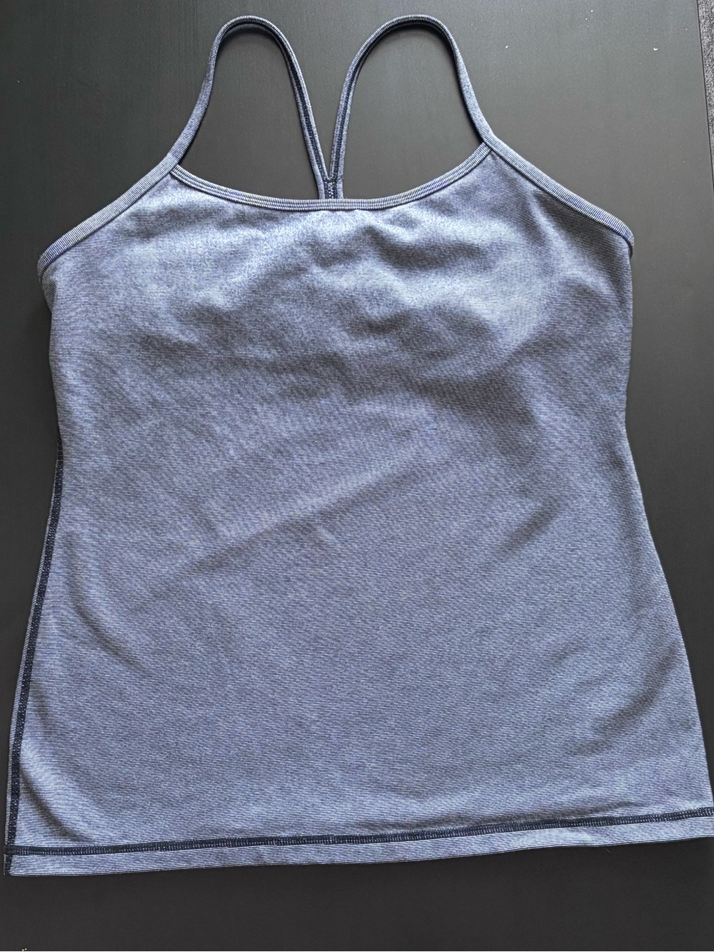 Lululemon Power Y Tank in Black & White Mini Stripes
